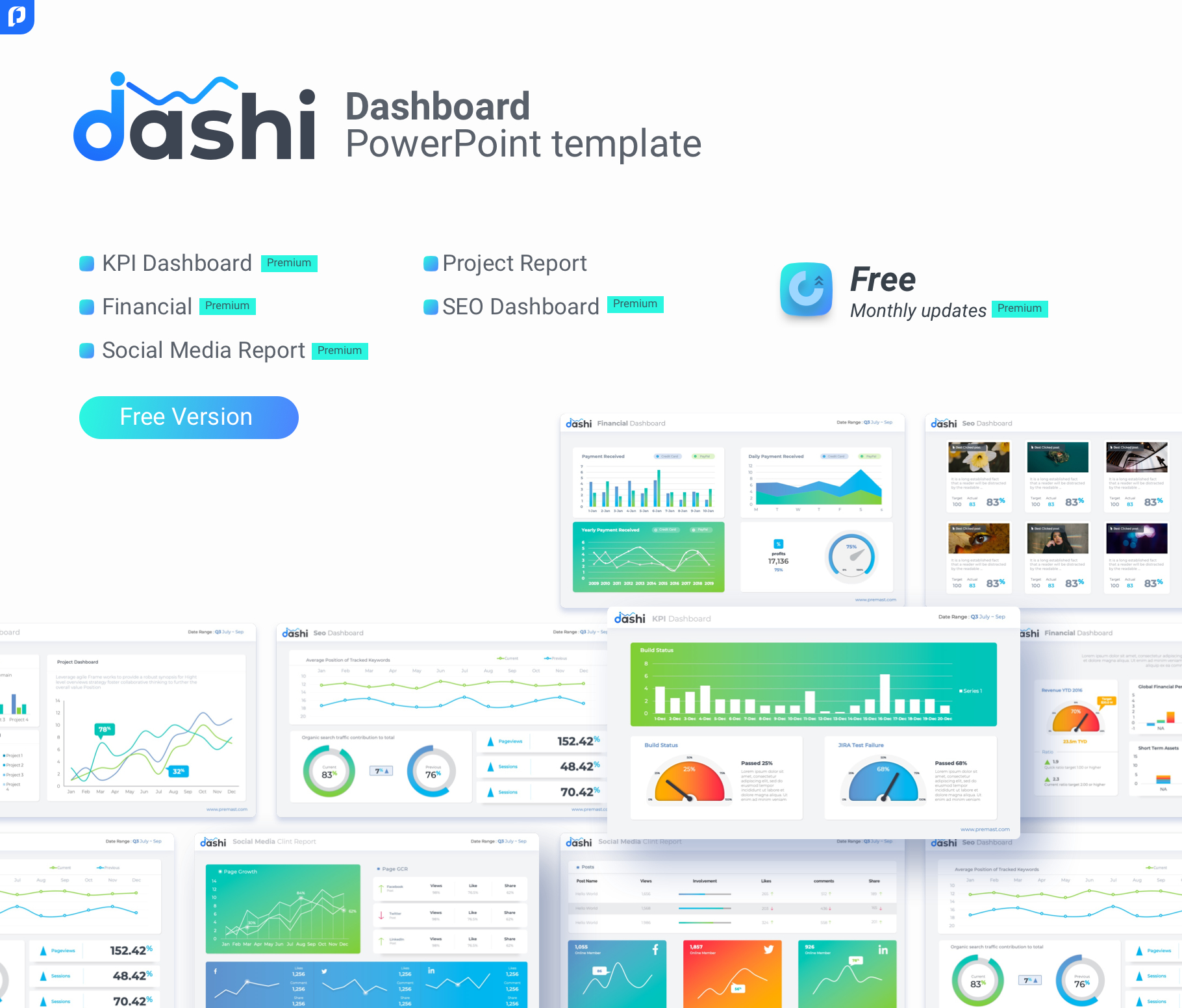 Free Dashboard Powerpoint Template – Ppt Presentation Regarding Project Dashboard Template Powerpoint Free