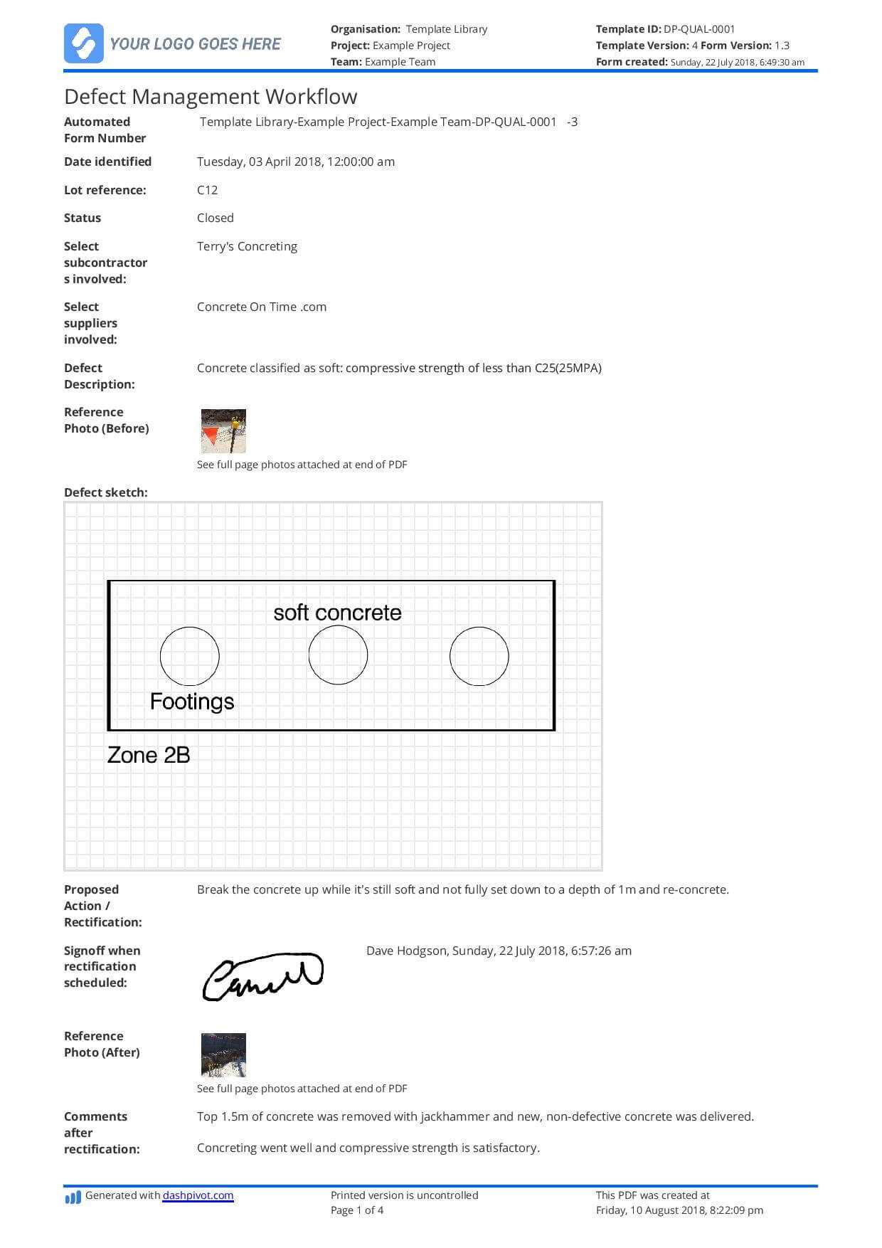 Free Defect Report Template (Better Than Word Doc And Excel) Regarding Fault Report Template Word