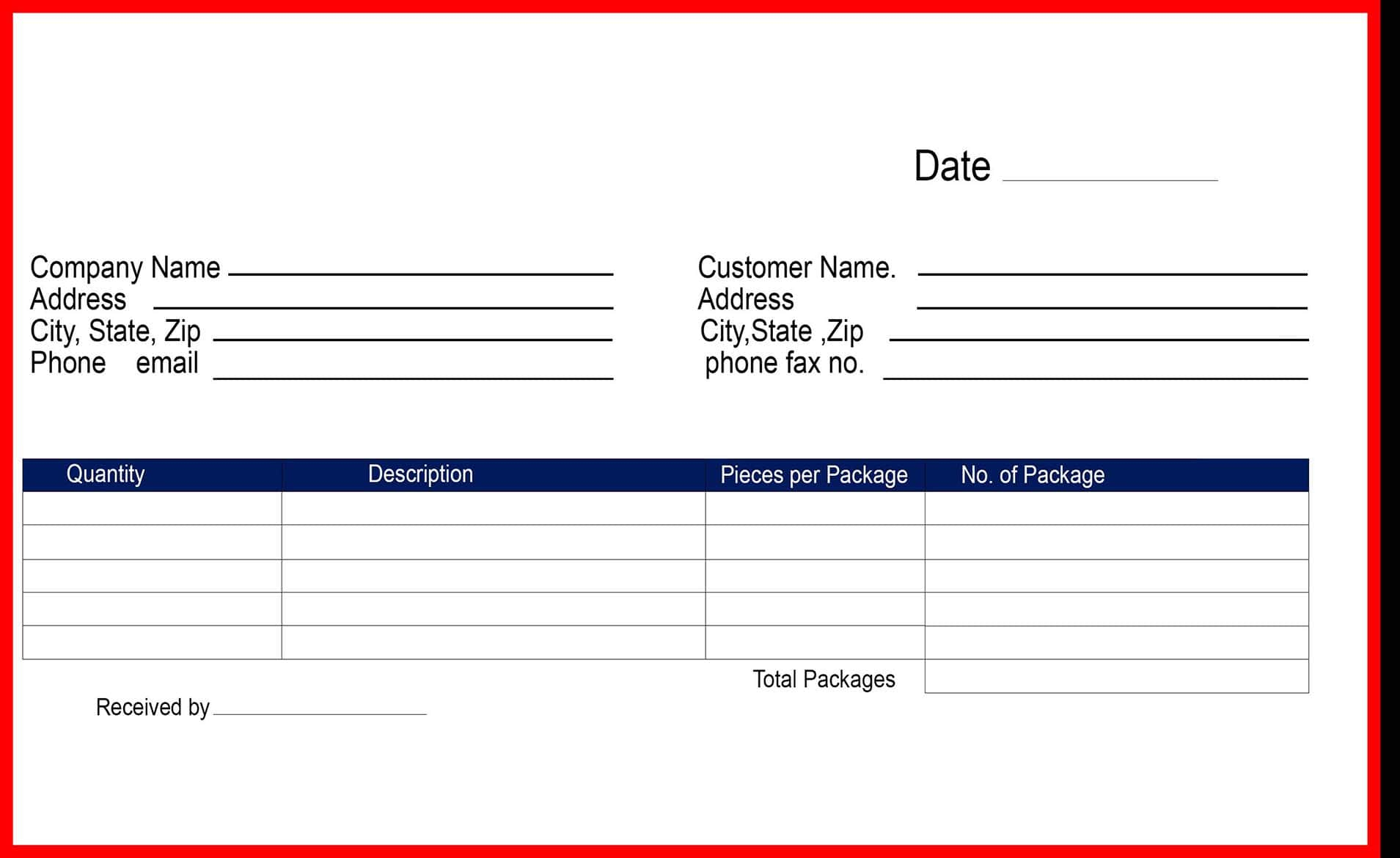 Free Delivery Receipt Template [Pdf, Word Doc & Excel] | The Within Proof Of Delivery Template Word