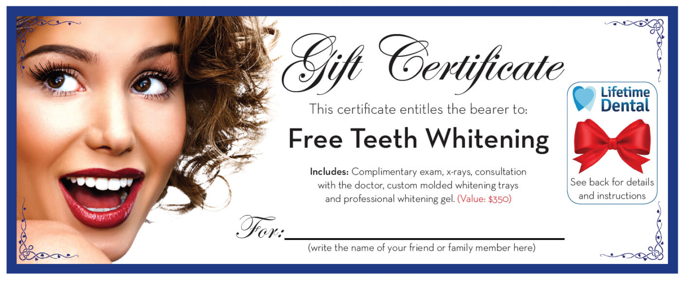 Free Dental Gift Certificate Template Office Free In This Certificate Entitles The Bearer Template