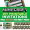 Free Diy Printable Minecraft Birthday Invitation – Clean Regarding Minecraft Birthday Card Template