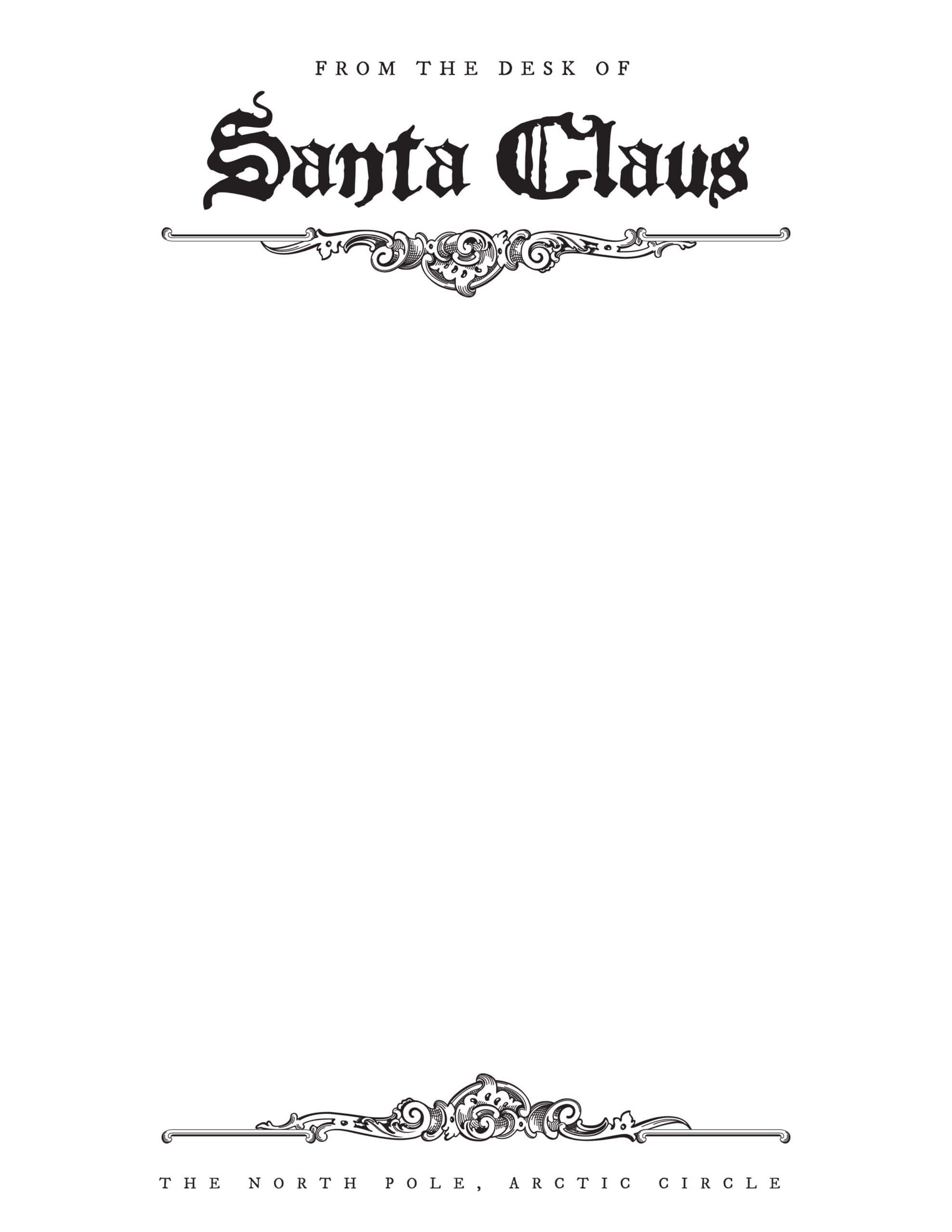 Free Download | Santa Letter Template, Santa Template, Santa For Blank Letter From Santa Template