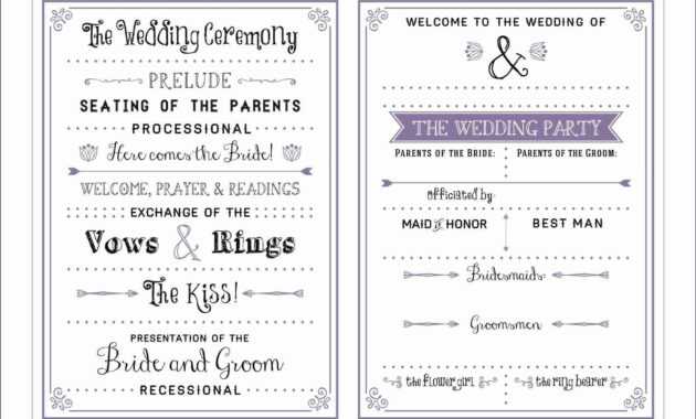 Free Downloadable Wedding Program Template That Can Be regarding Free Printable Wedding Program Templates Word