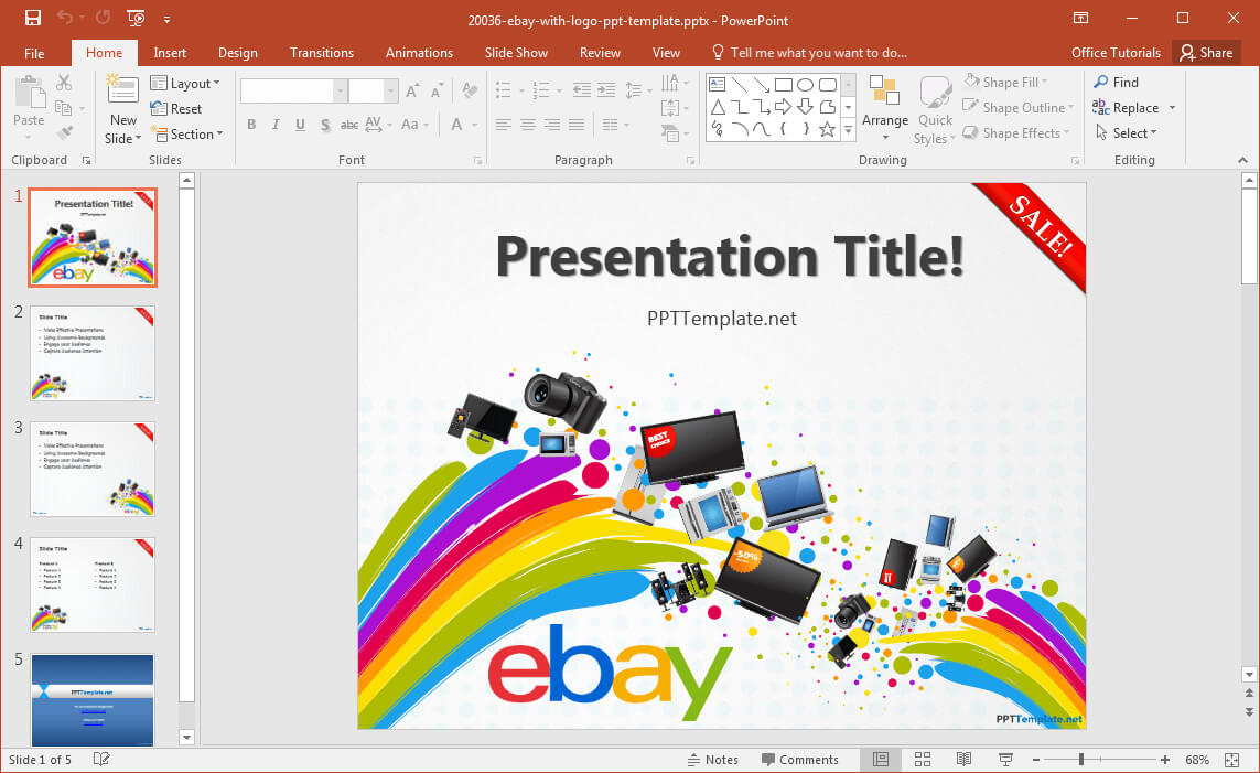 Free Ebay Powerpoint Template Throughout Powerpoint 2013 Template Location