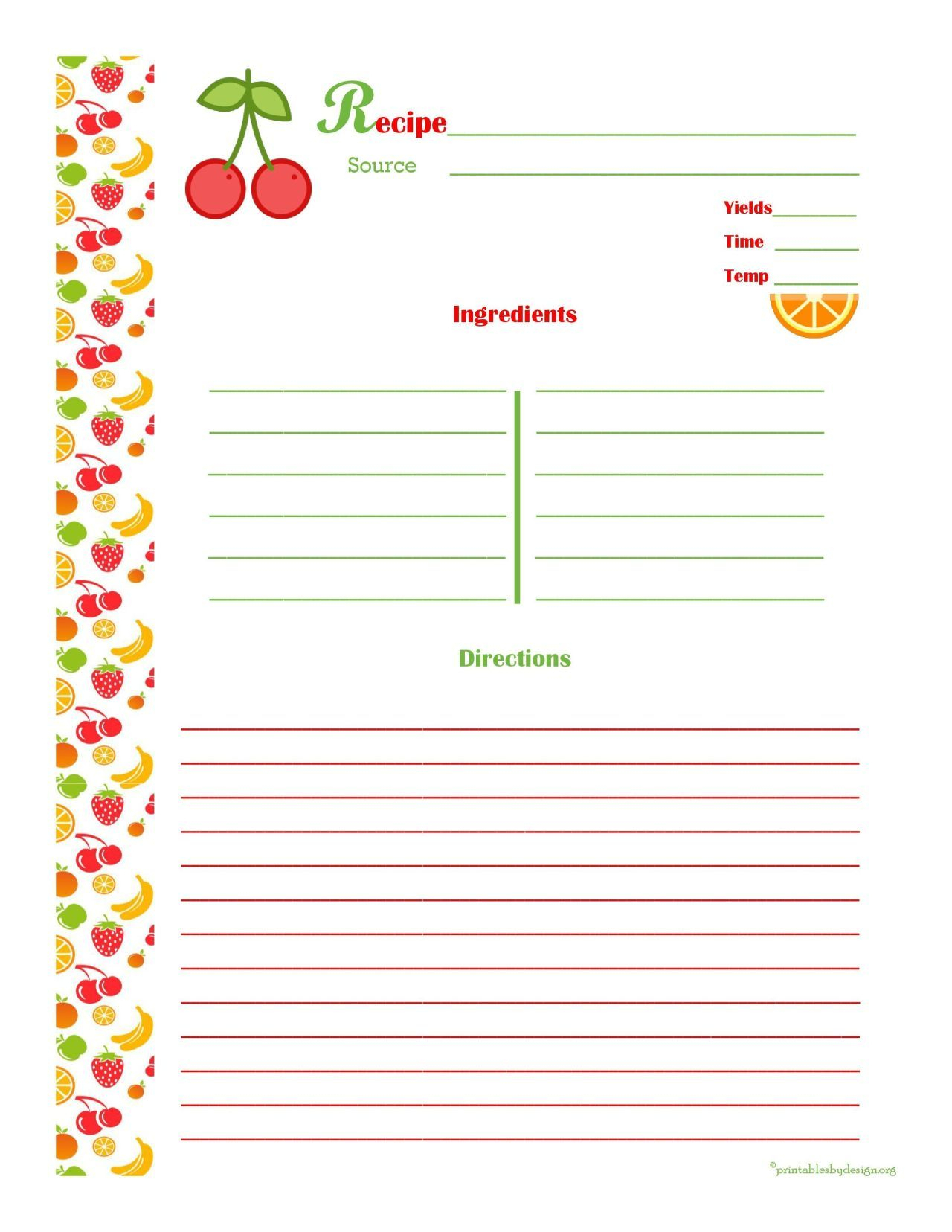 Free Editable Recipe Card Templates For Microsoft Word Inside Free Recipe Card Templates For Microsoft Word