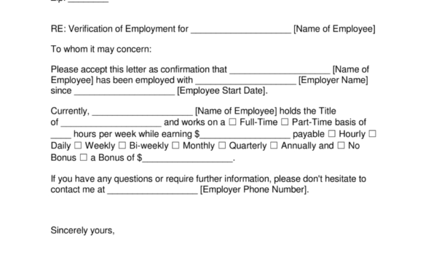 Free Employment (Income) Verification Letter - Pdf | Word regarding Employment Verification Letter Template Word