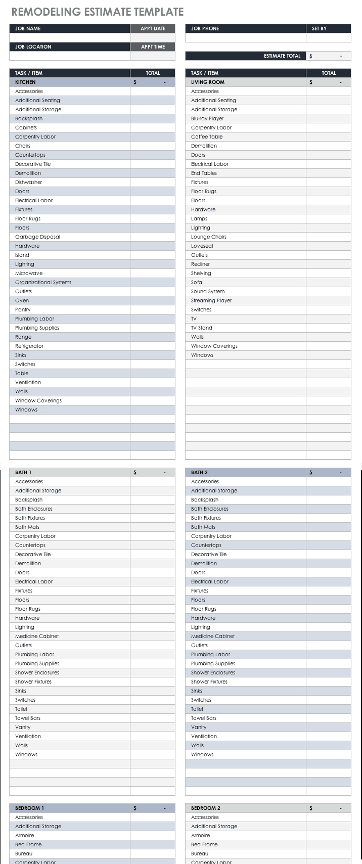 Free Estimate Templates | Smartsheet With Regard To Work Estimate Template Word