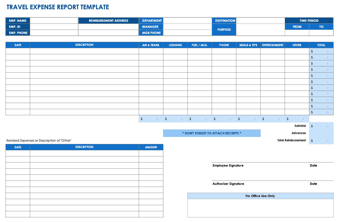 Free Expense Report Templates Smartsheet For Quarterly Expense Report Template