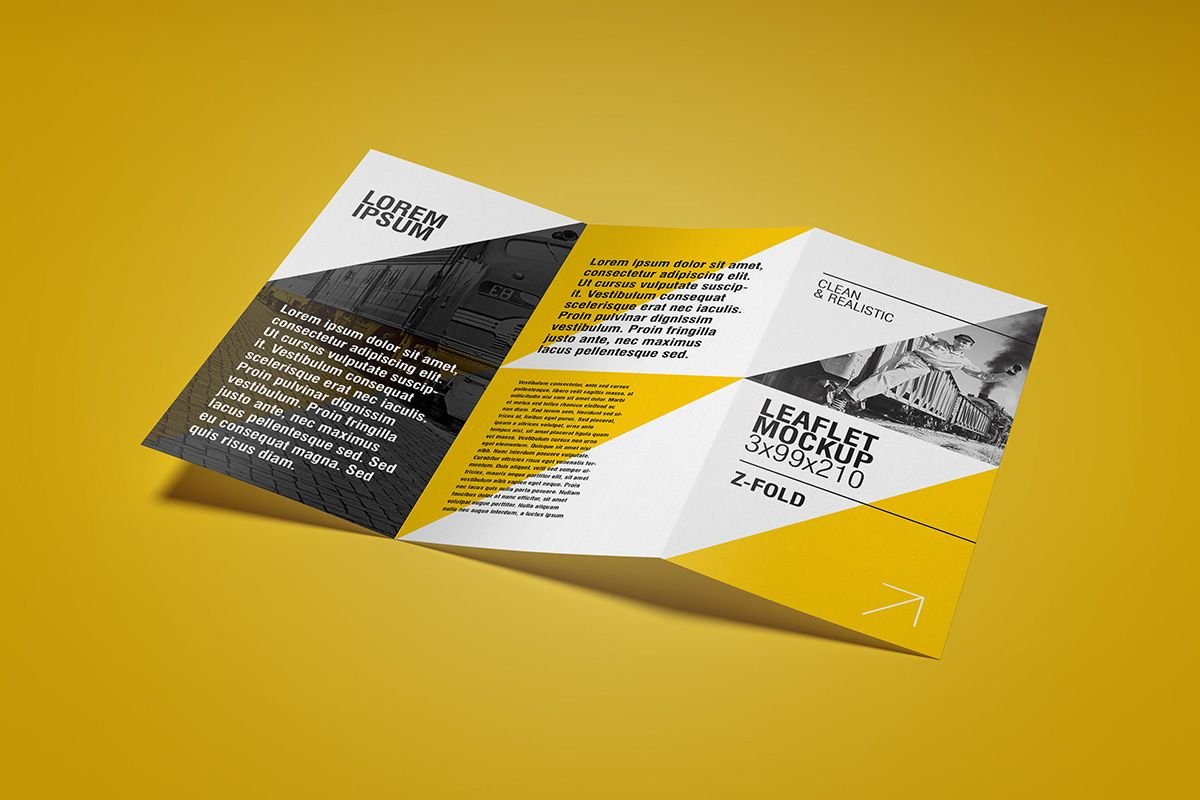 Free Flyer Mockup / Z Fold | Leaflet Design, Mockup With Regard To Z Fold Brochure Template Indesign