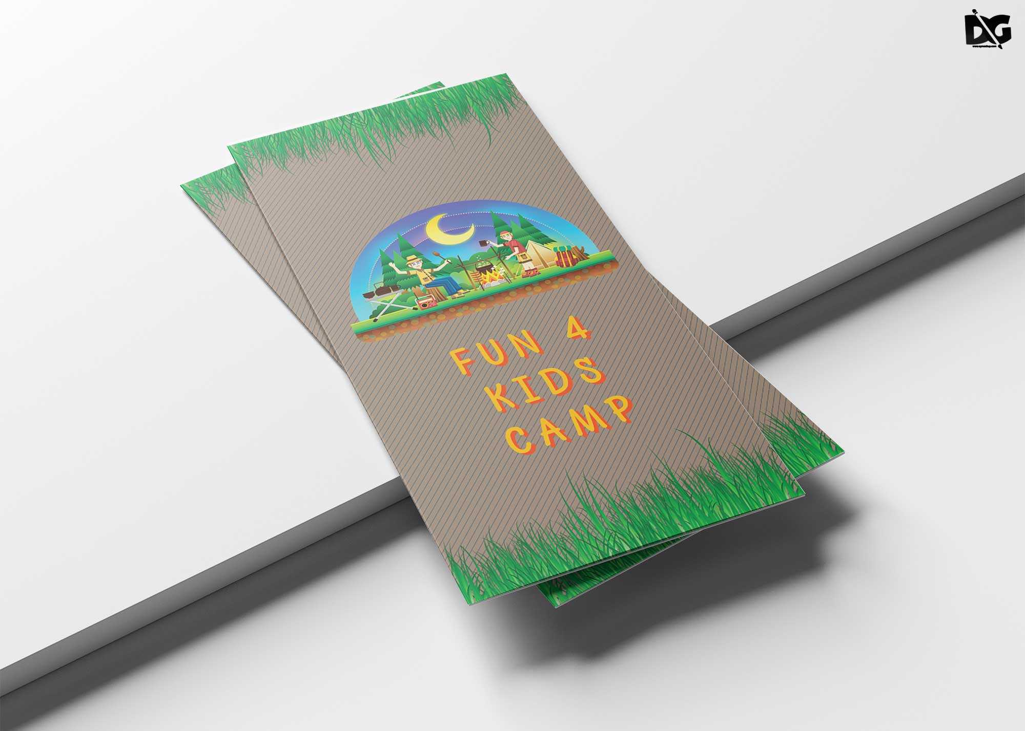 Free Fun Kid Tri Fold Brochure Templates | Free Psd Mockup With Tri Fold School Brochure Template