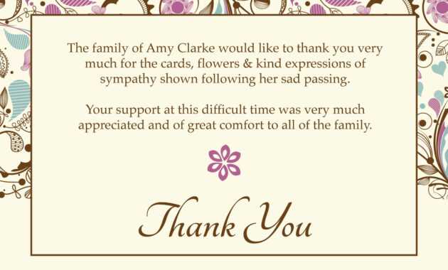 Free Funeral Thank You Cards Templates Ideas | Funeral Thank for Sympathy Thank You Card Template