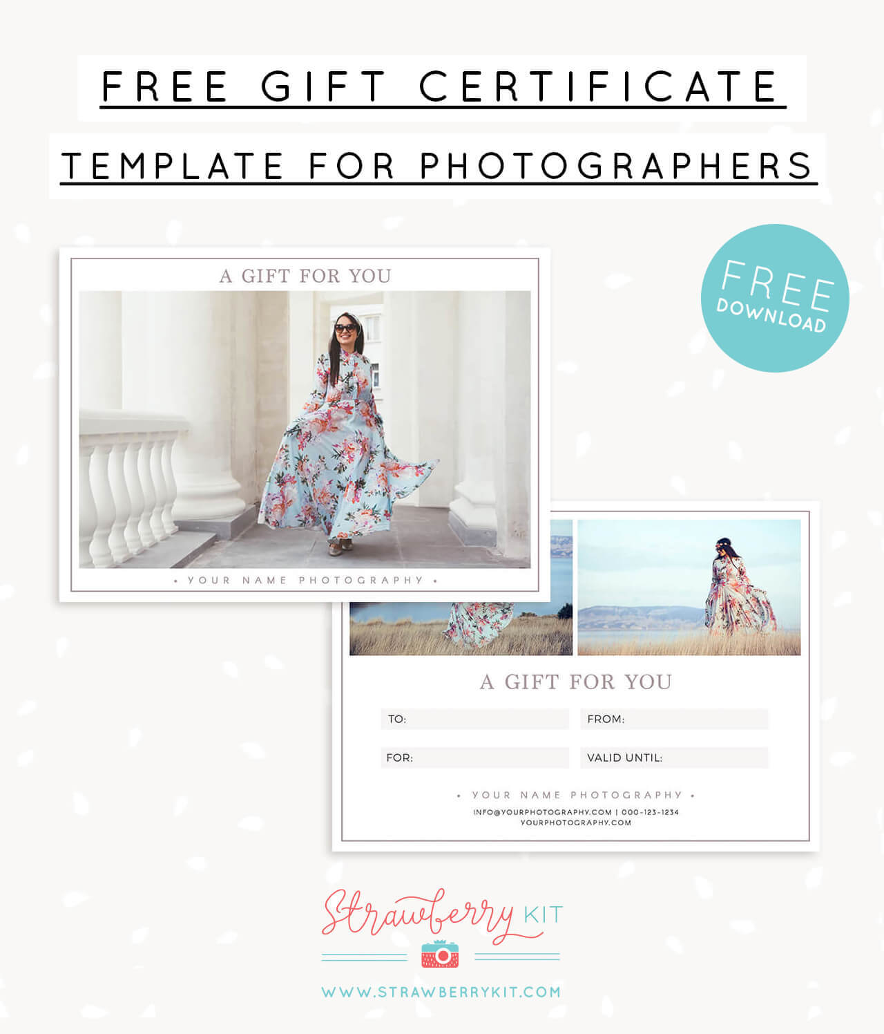Free Gift Certificate Template For Photography – Strawberry Kit In Free Photography Gift Certificate Template