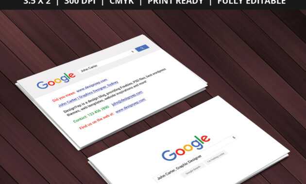 Free Google Interface Business Card Psd Template On Behance pertaining to Google Search Business Card Template