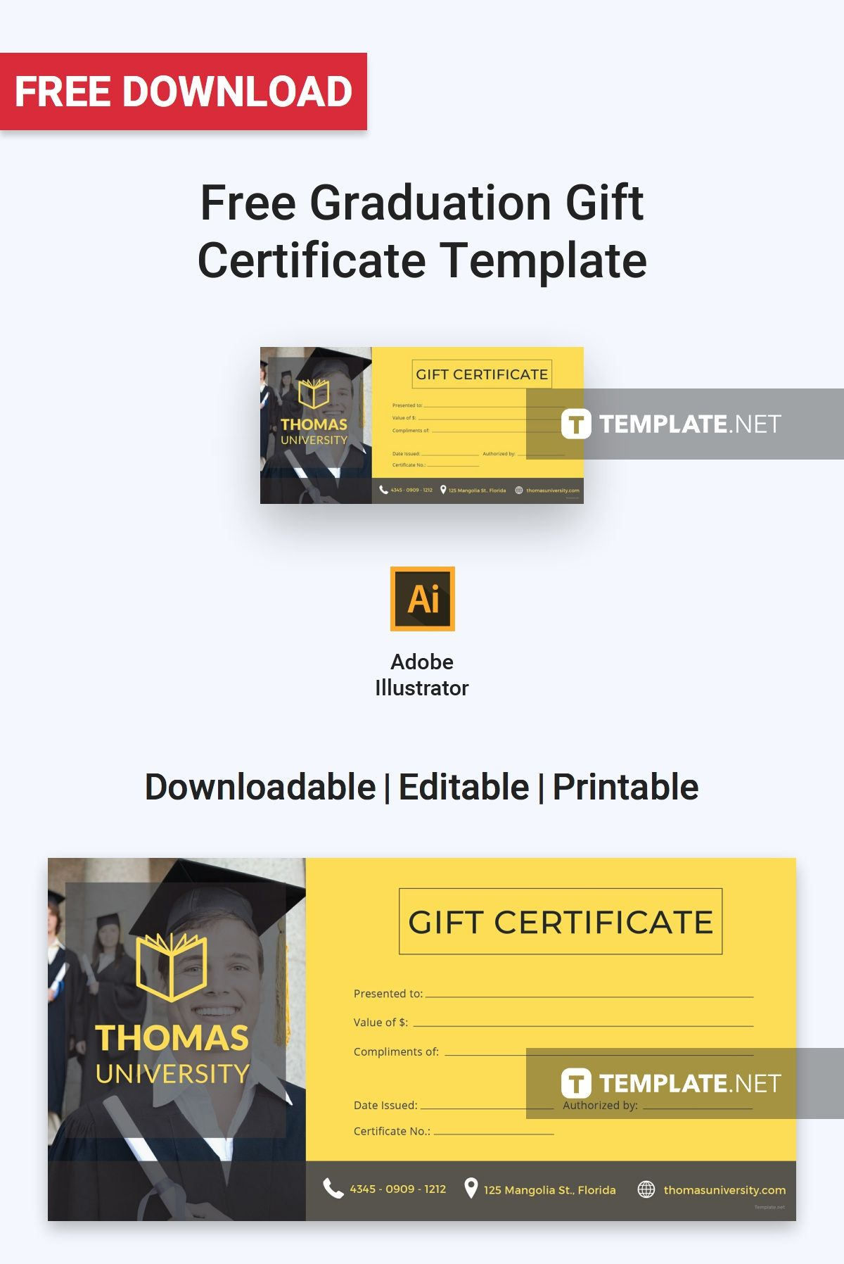 Free Graduation Gift Certificate | Gift Certificate Template Pertaining To Graduation Gift Certificate Template Free