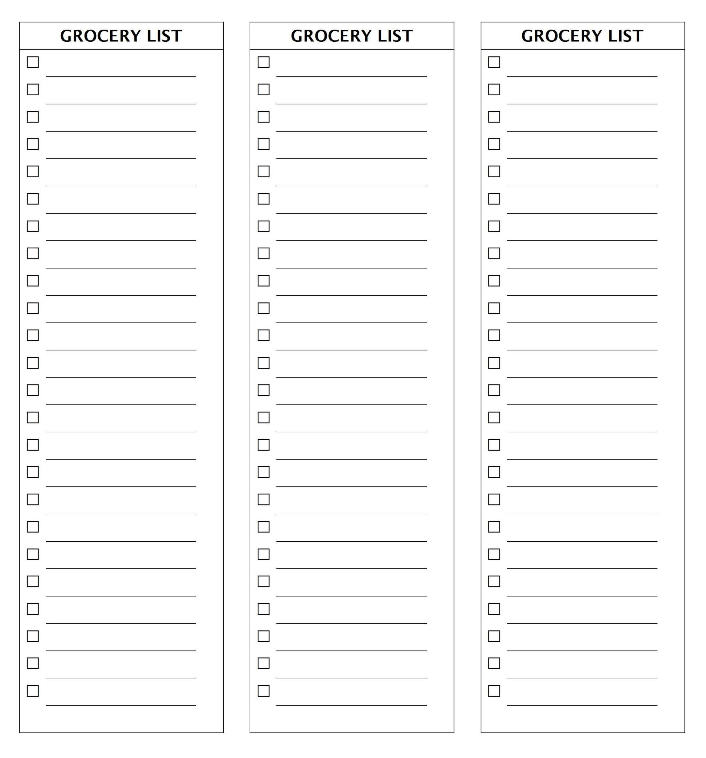 Free Grocery List Template – Zimer.bwong.co Regarding Blank Grocery Shopping List Template