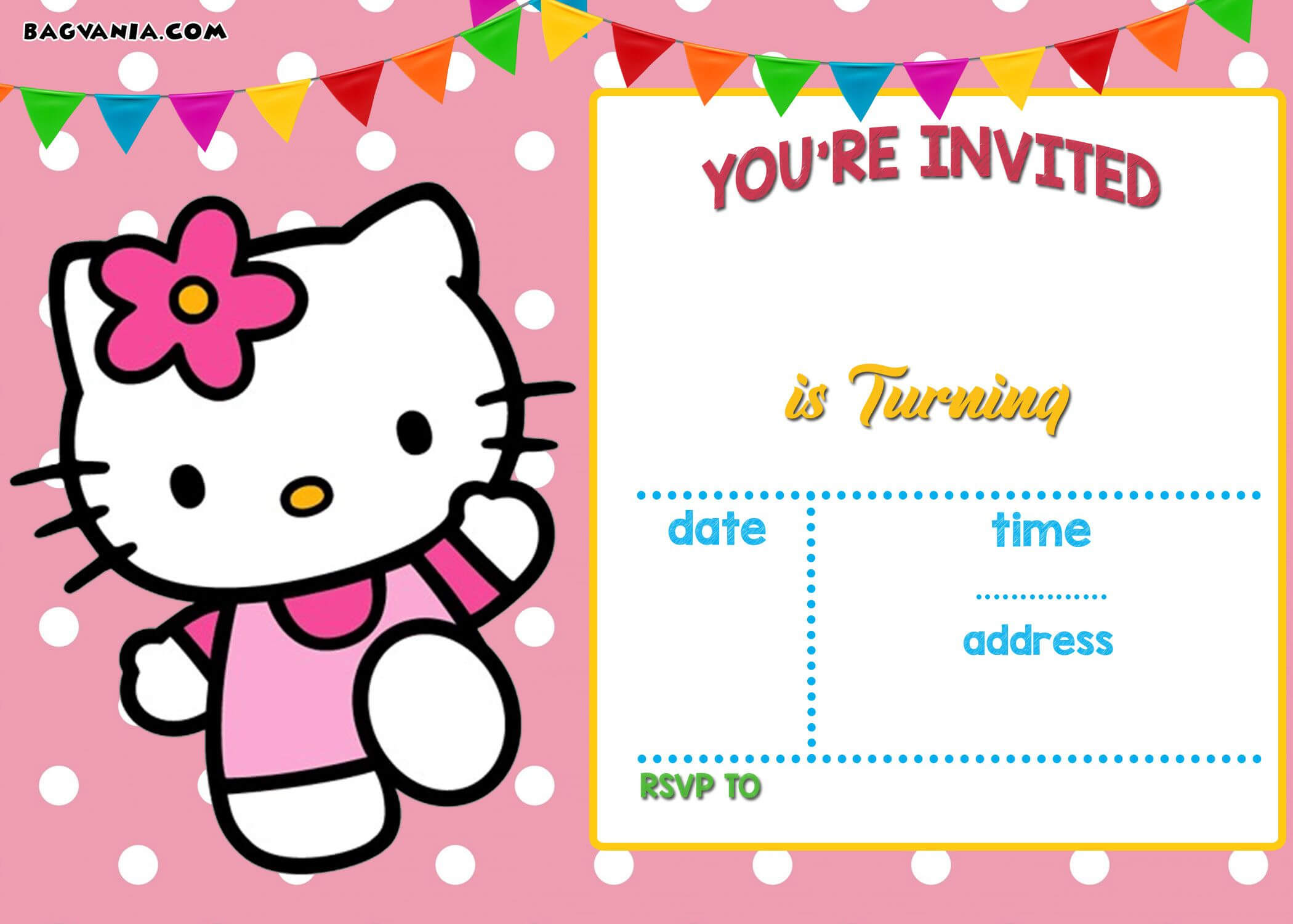 Free Hello Kitty Invitation Templates | Hello Kitty Birthday Intended For Hello Kitty Birthday Card Template Free