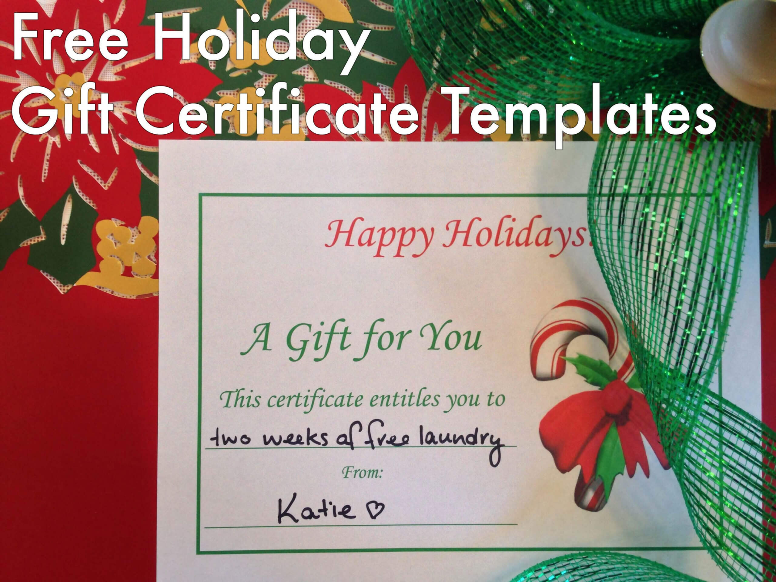 Free Holiday Gift Certificates Templates To Print | Tis The In Homemade Christmas Gift Certificates Templates