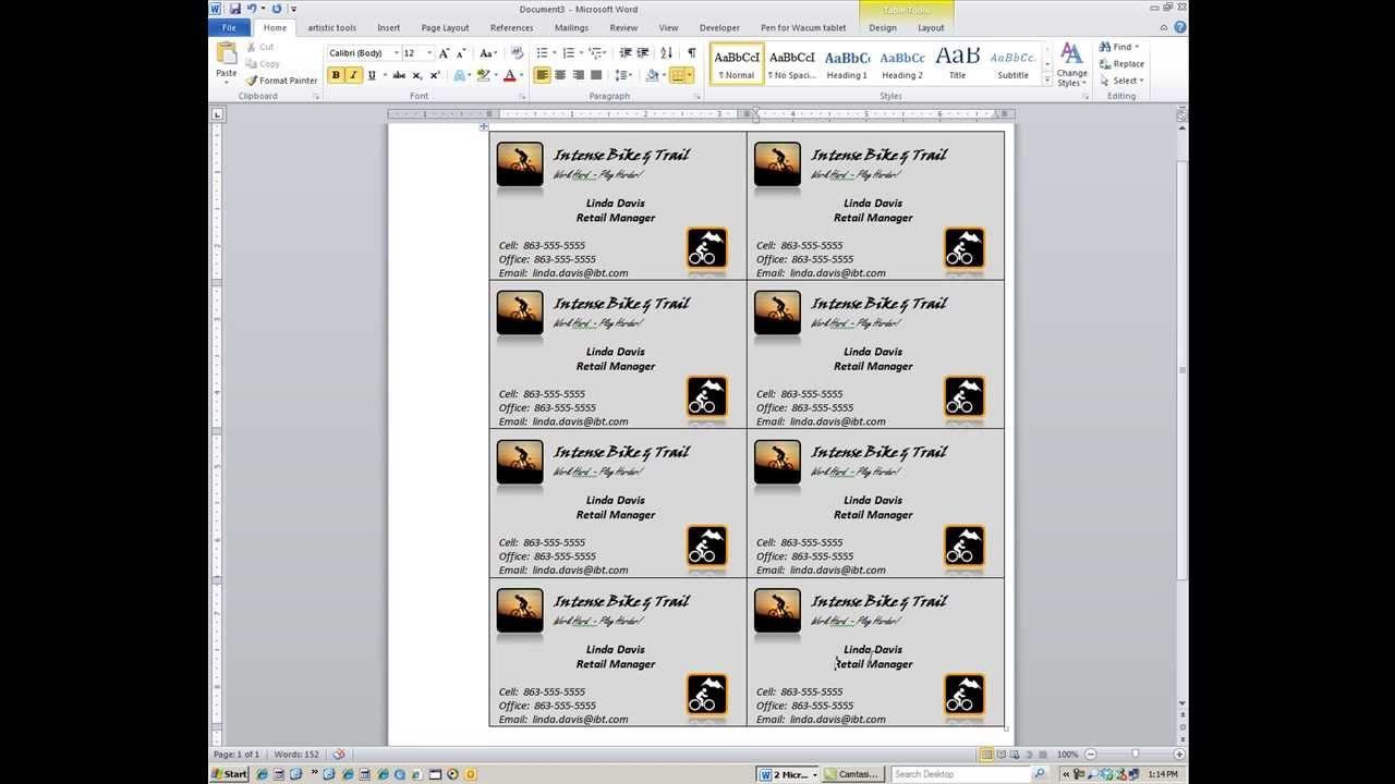 Free How To Make Business Cards Using Word 2013 Design Card Within How To Create A Template In Word 2013