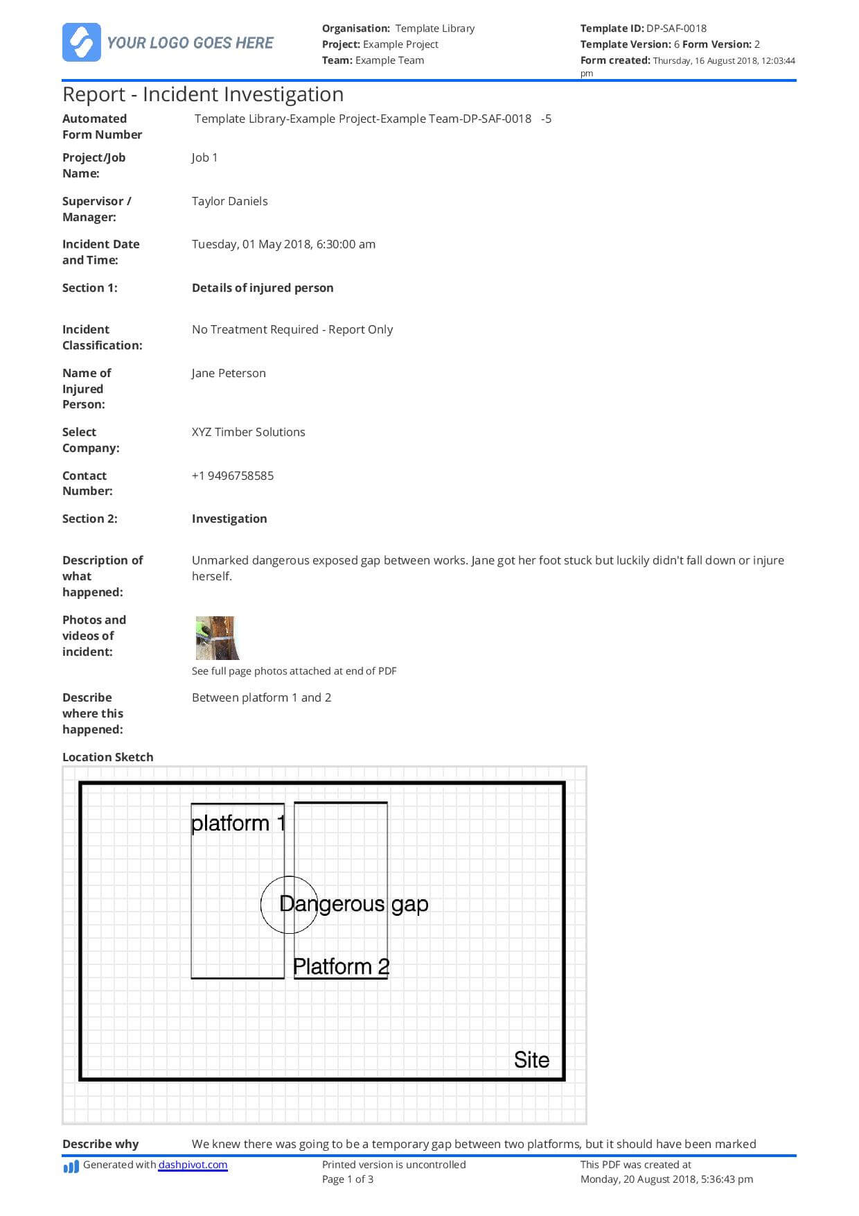 Free Incident Report Template (Better Than Word/excel/pdf Regarding It Incident Report Template