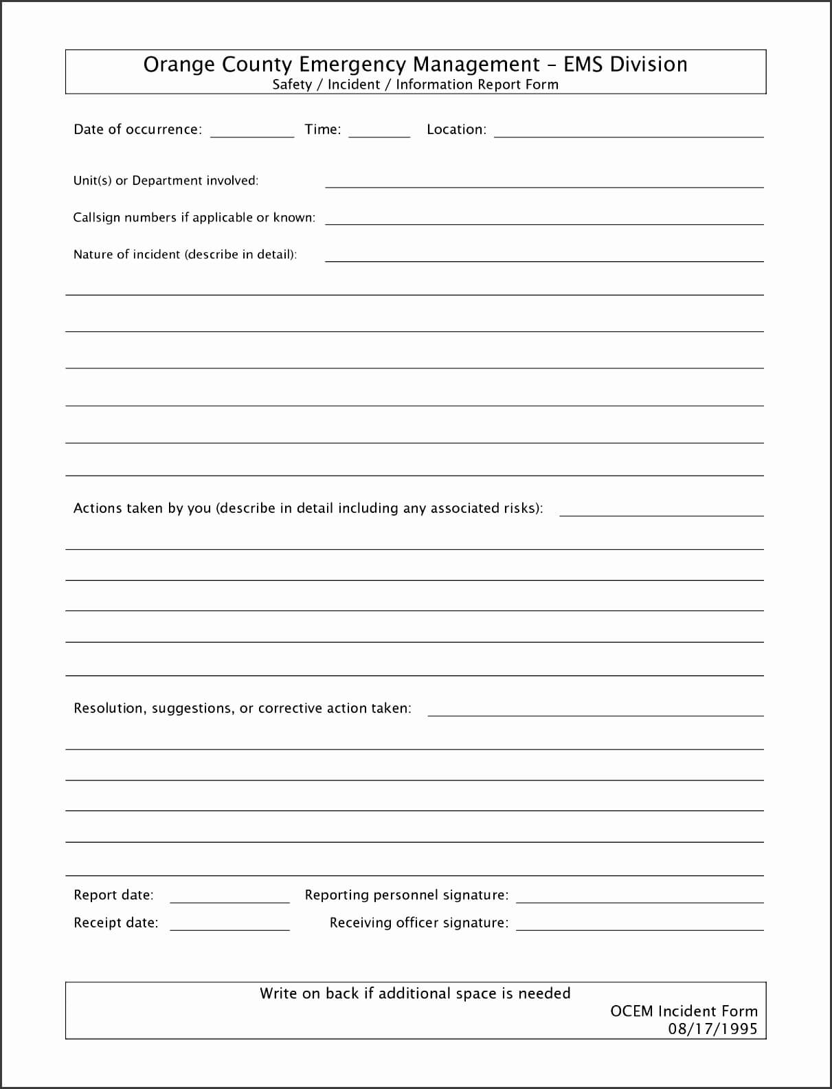 Free Incident Report Template - Fiveoutsiders In Ohs Incident Report Template Free