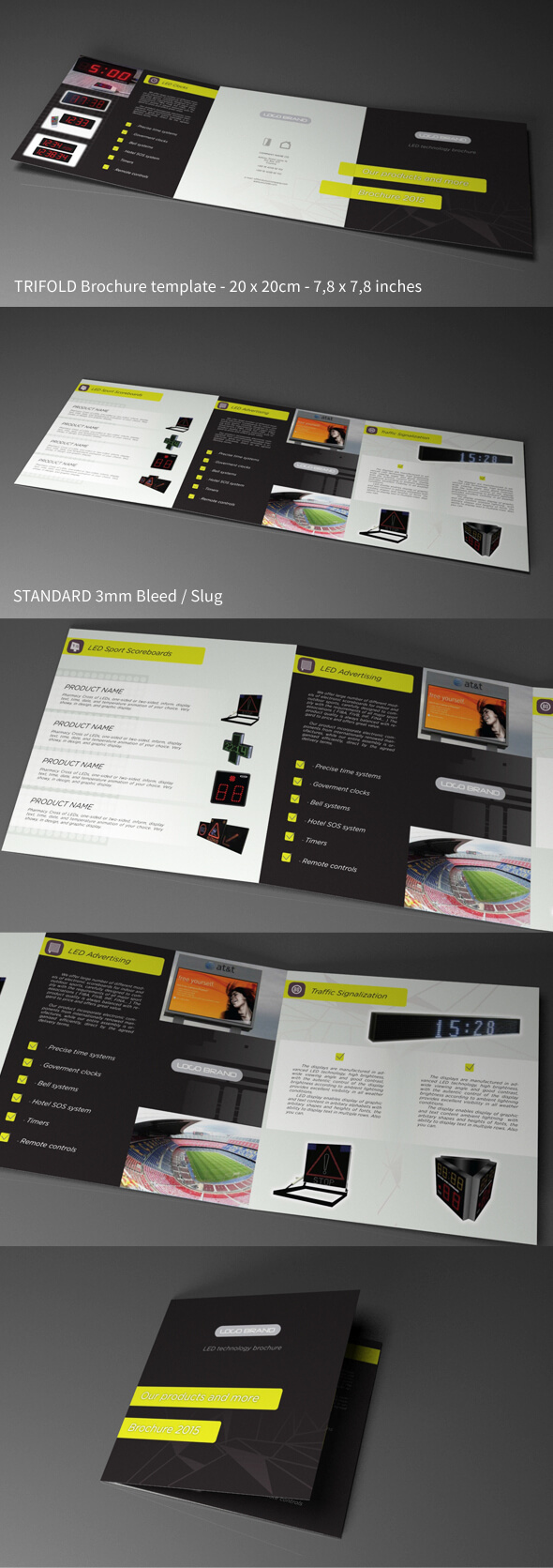 Free Indesign Template – Trifold Square Led Tech On Behance With Regard To Adobe Indesign Tri Fold Brochure Template