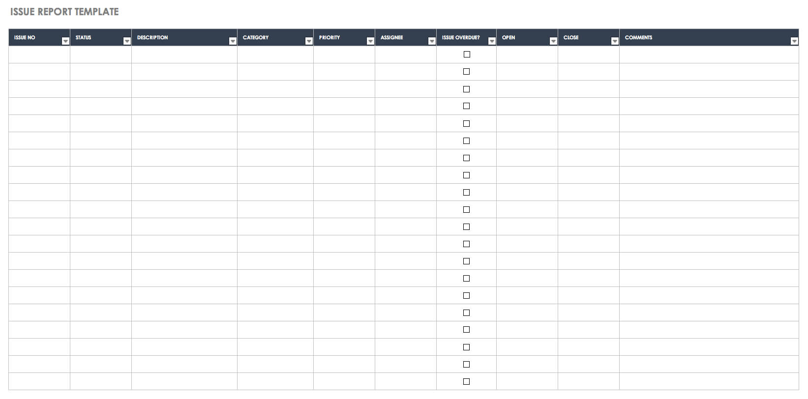 Free Issue Tracking Templates | Smartsheet Inside It Issue Report Template