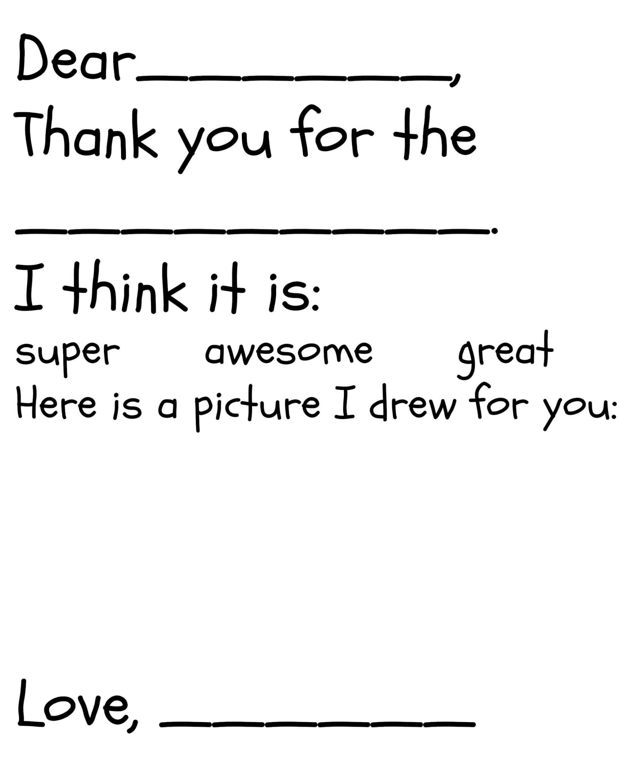 Free Kid's Thank You Note Printables | Printable Thank You Within Thank You Note Cards Template