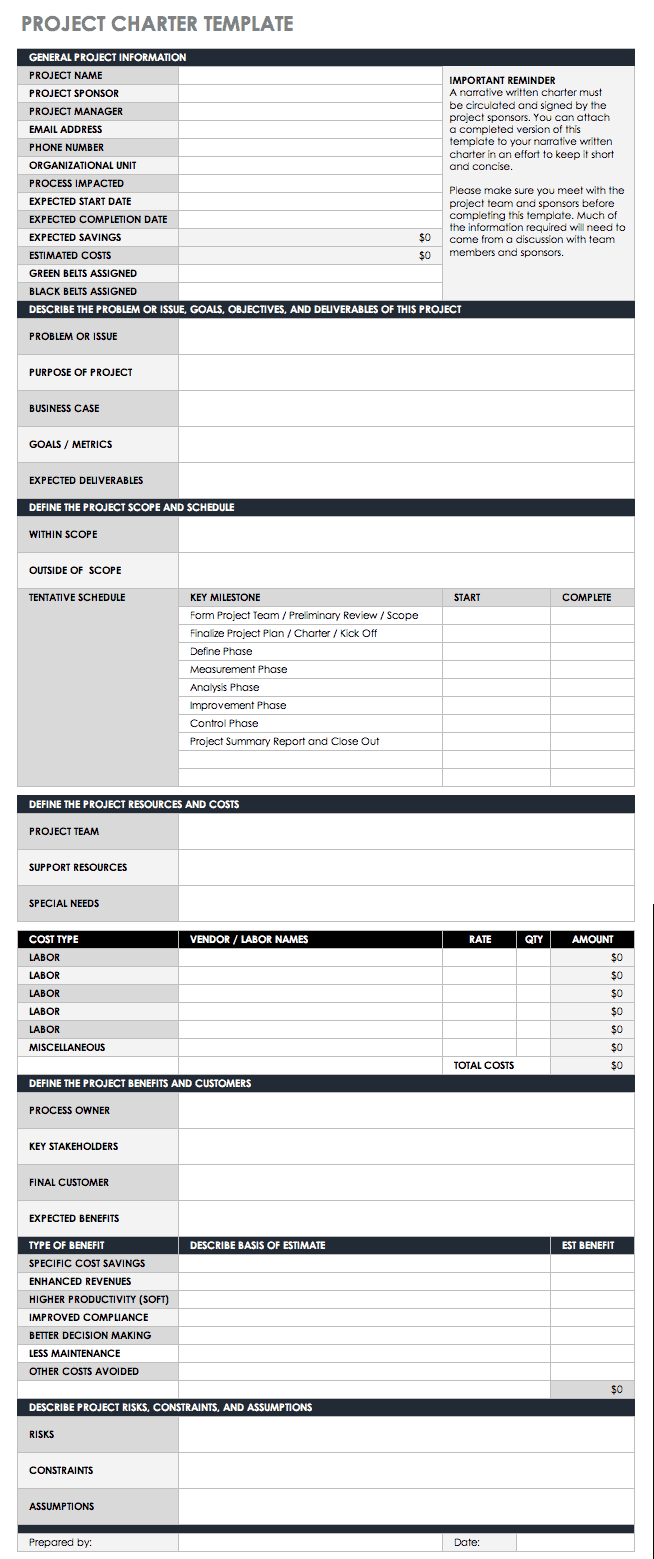 Free Lean Six Sigma Templates | Smartsheet With Dmaic Report Template