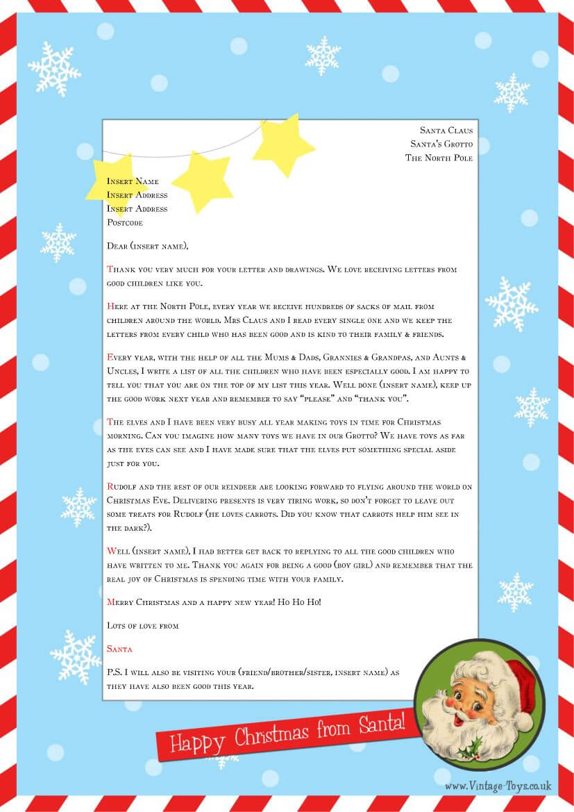 Free “Letter From Santa” Template For You To Download And With Santa Letter Template Word