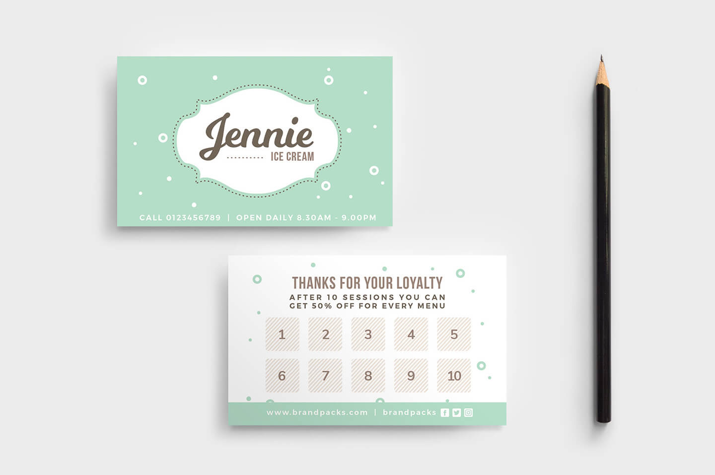 Free Loyalty Card Templates – Psd, Ai & Vector – Brandpacks Throughout Business Punch Card Template Free