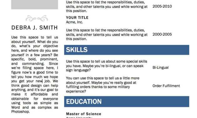 Free Microsoft Word Resume Template | Microsoft Word Resume in Free Resume Template Microsoft Word