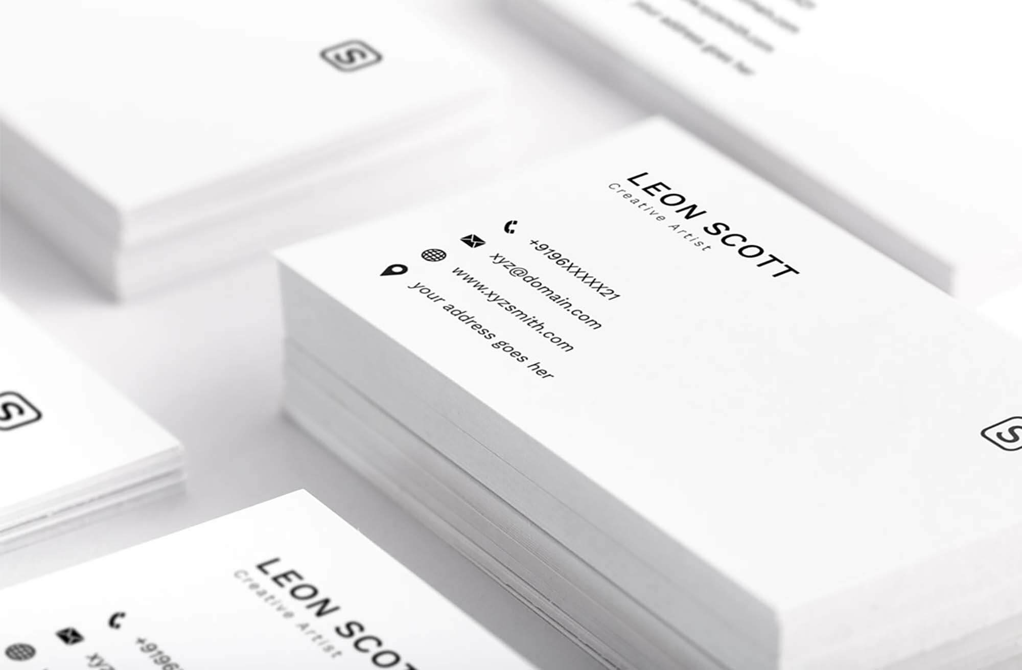 Free Minimal Elegant Business Card Template (Psd) In Photoshop Name Card Template