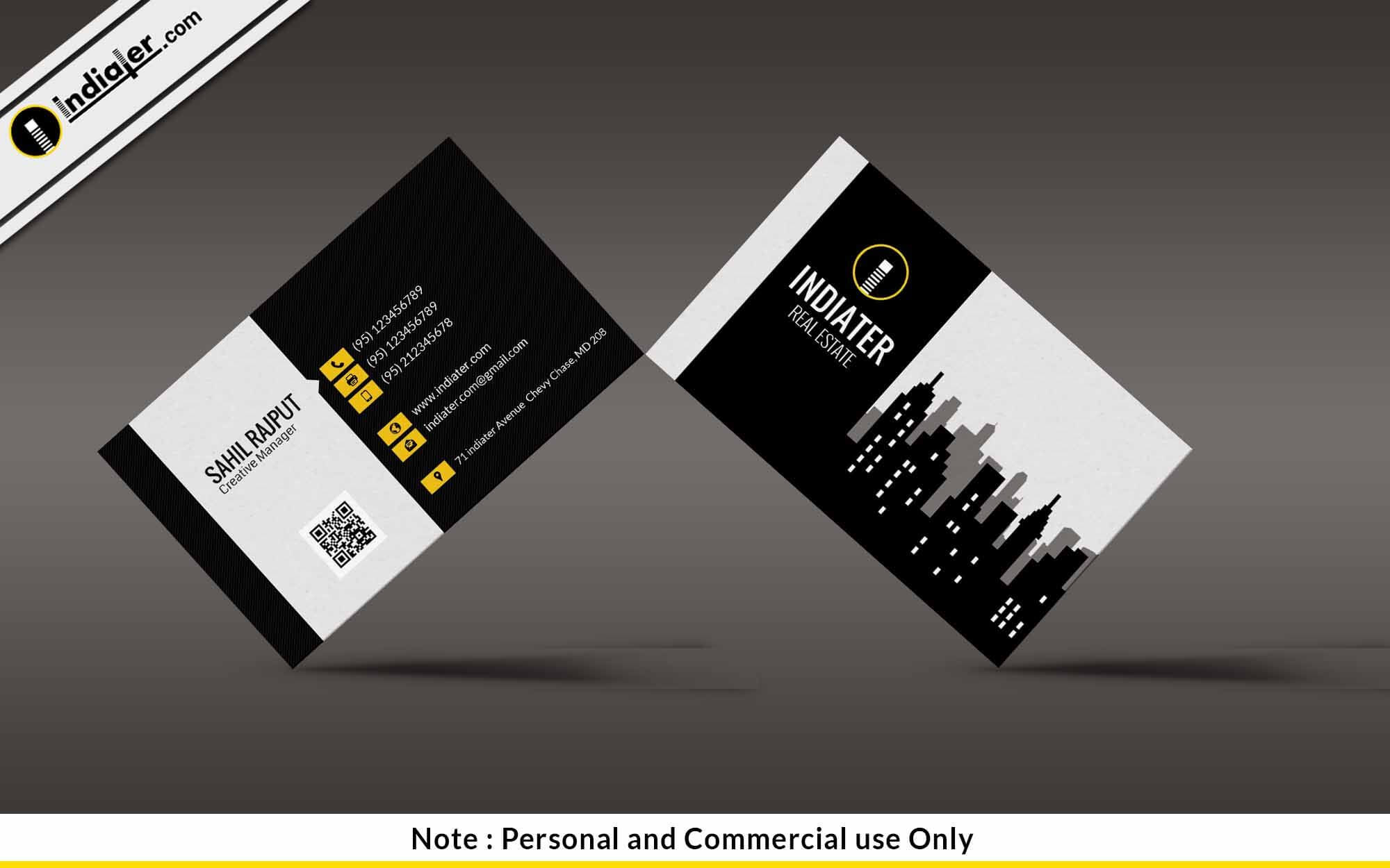 Free Modern Real Estate Business Card Psd Template | Free Within Real Estate Business Cards Templates Free