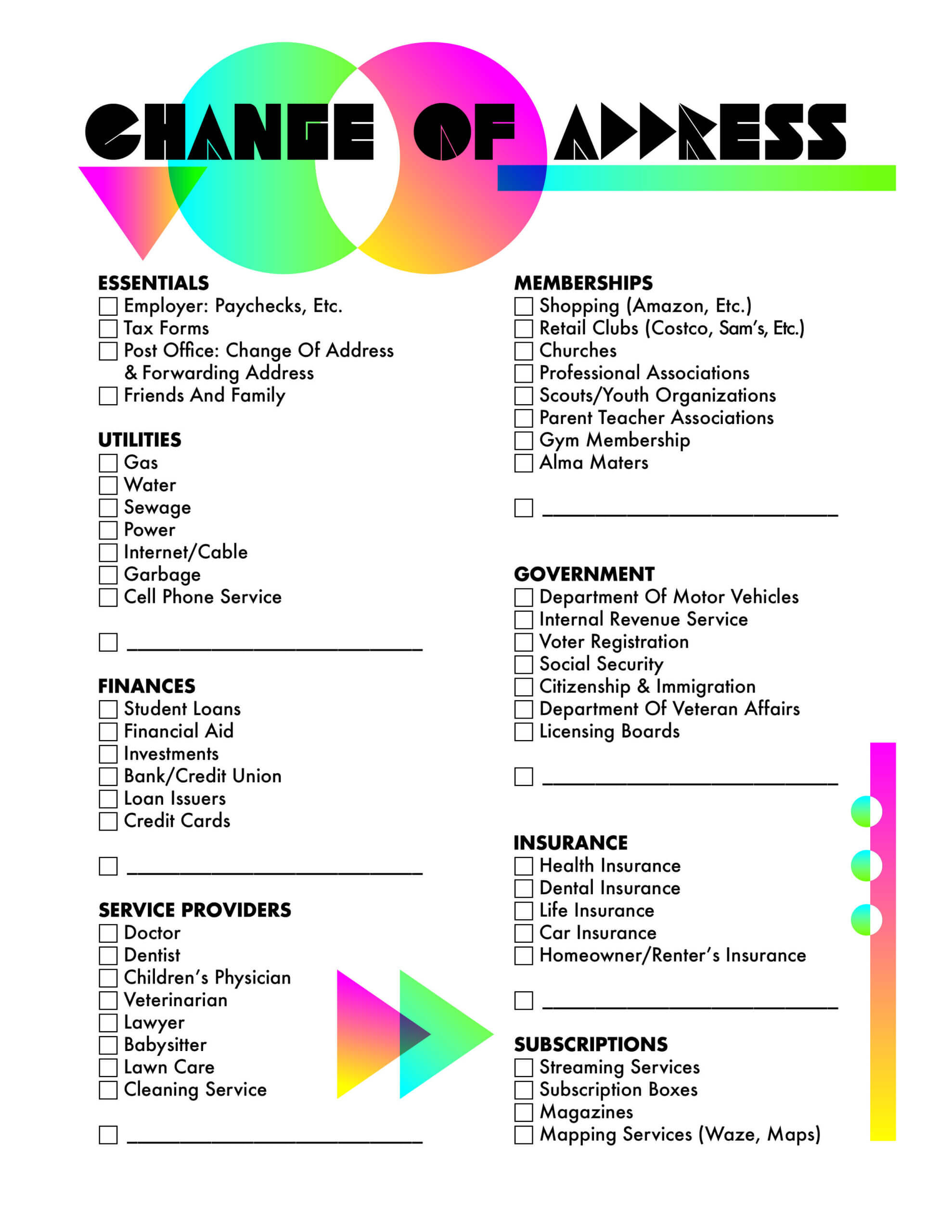 Free Moving Checklist Printable | This Change Of Address With Regard To Moving House Cards Template Free