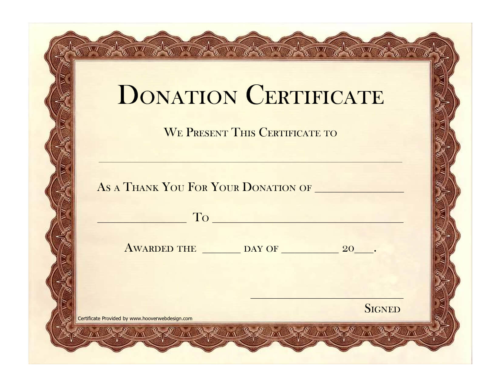 Free New Templates Donation Certificate Template For Certificate Of Ownership Template