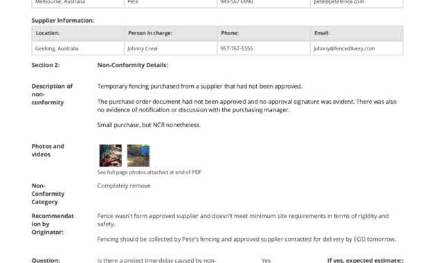 Free Non Conformance Report Template (Better Than Pdf And with regard to Non Conformance Report Template
