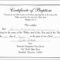 Free Ordination Certificate Template – Forza In Ordination Certificate Template