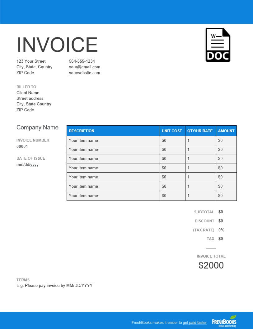Free Paid Invoice Template – Ironi.celikdemirsan Intended For Web Design Invoice Template Word