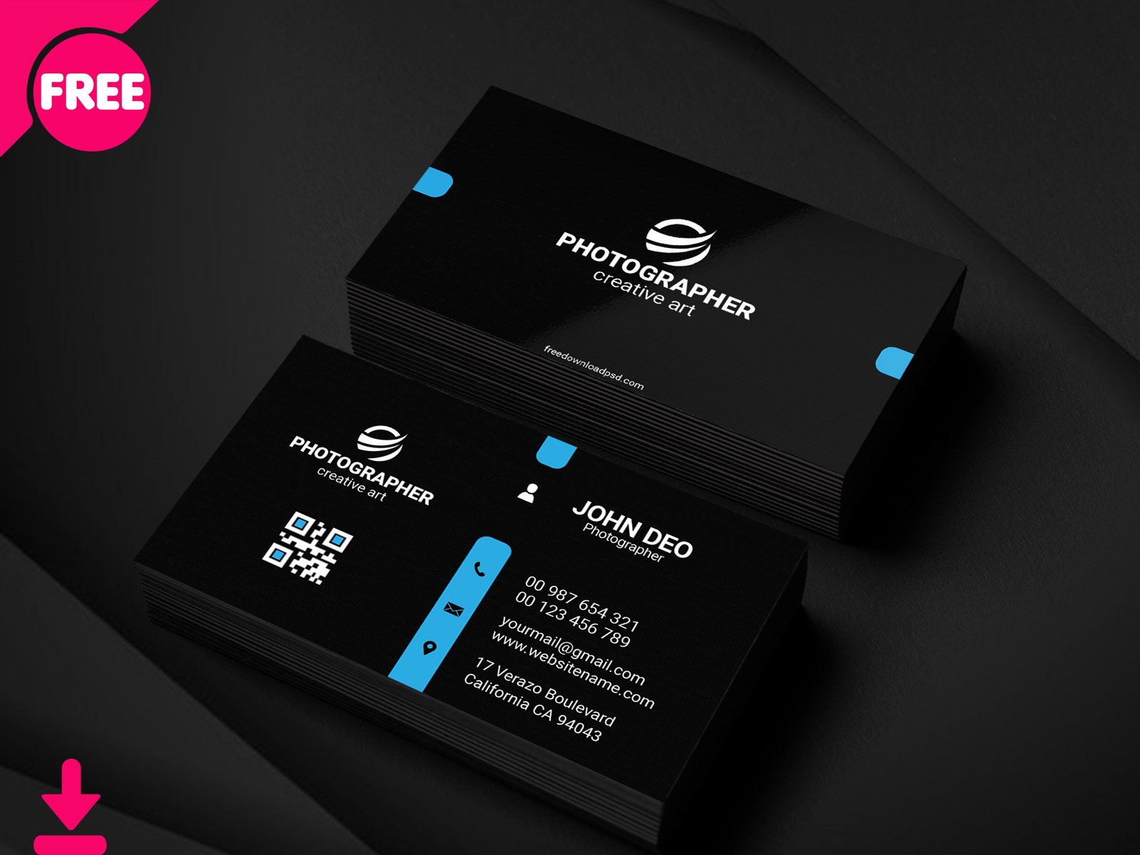 Free Personal Business Card Psd Template Cover | Searchmuzli Pertaining To Free Personal Business Card Templates