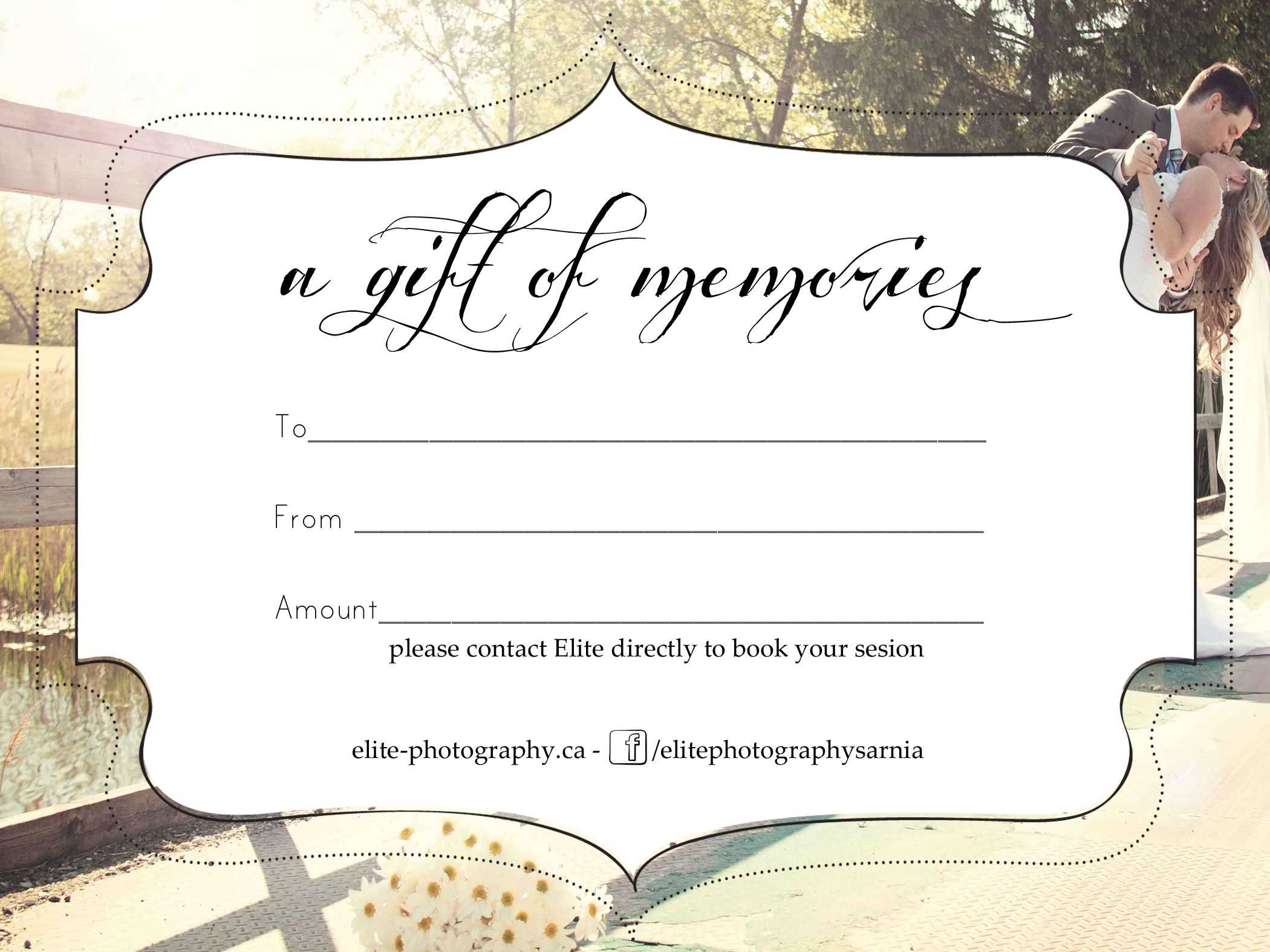 Free Photography Gift Certificate With Photoshoot Gift Certificate Template