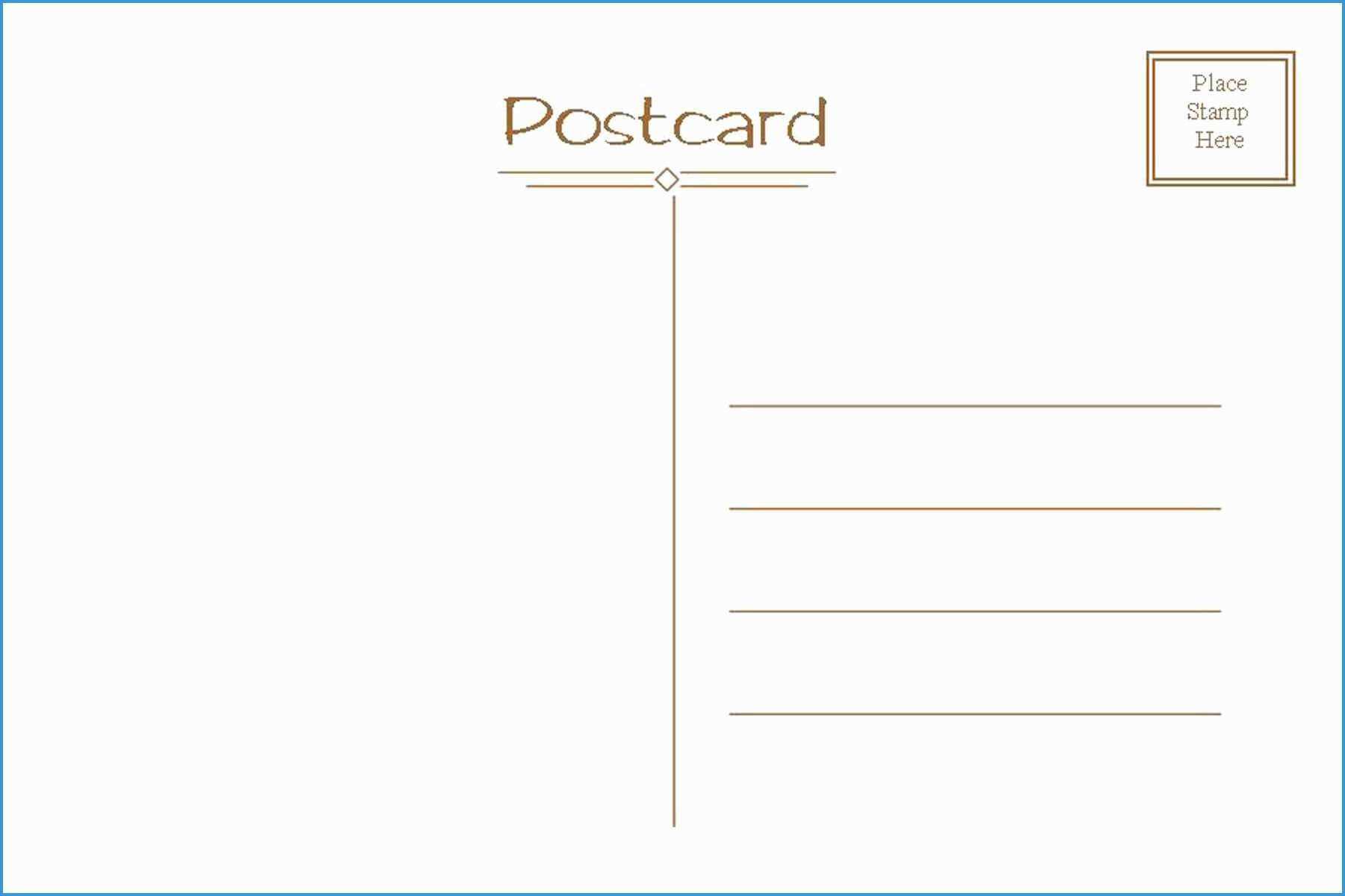 Free Postcard Template Elegant Postcard Template Free | Free With Free Blank Postcard Template For Word