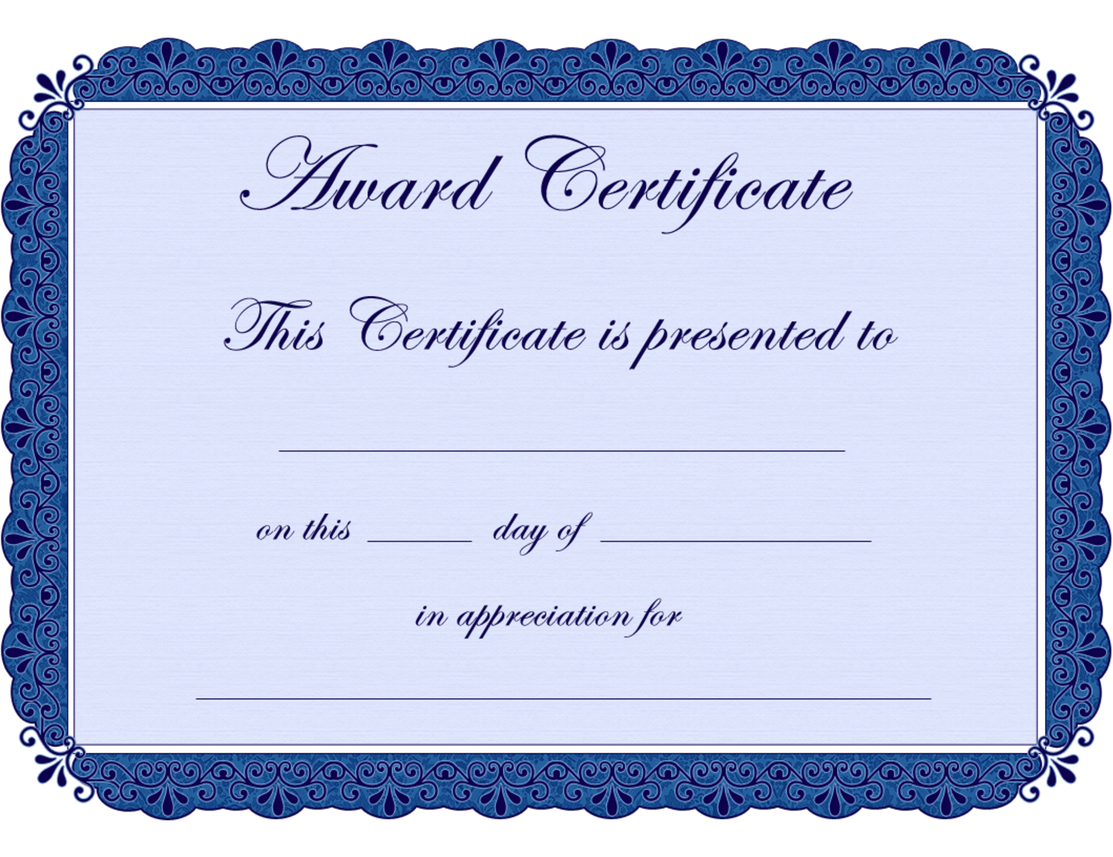 Free Printable Award Certificate Borders |  Award Within Borderless Certificate Templates