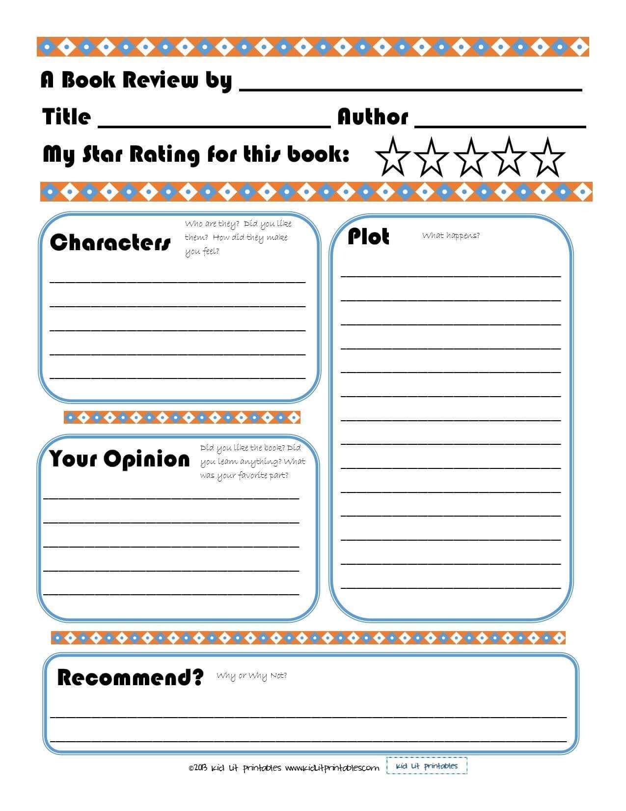 Free Printable Book Report Forms | Book Reviews For Kids Within Report Writing Template Free