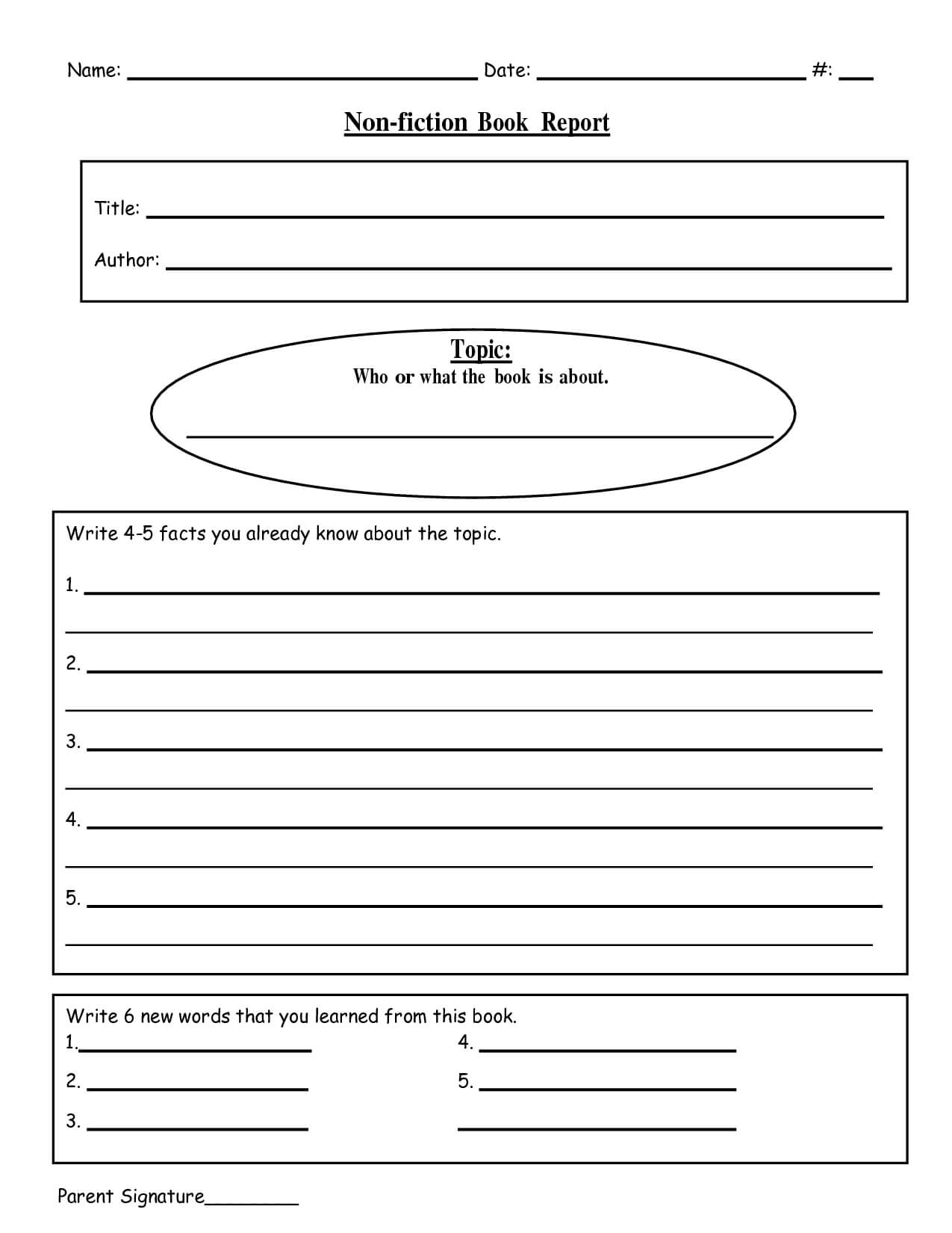 Free Printable Book Report Templates | Non Fiction Book Inside Nonfiction Book Report Template