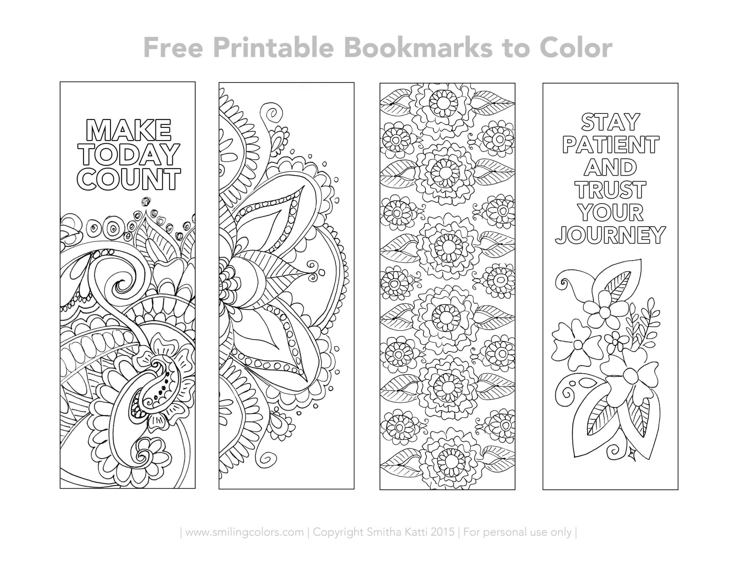 Free Printable Bookmarks To Color | Free Printable Bookmarks For Free Blank Bookmark Templates To Print