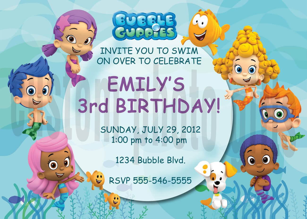 Free Printable Bubble Guppies Invitations | Party Inside Bubble Guppies Birthday Banner Template