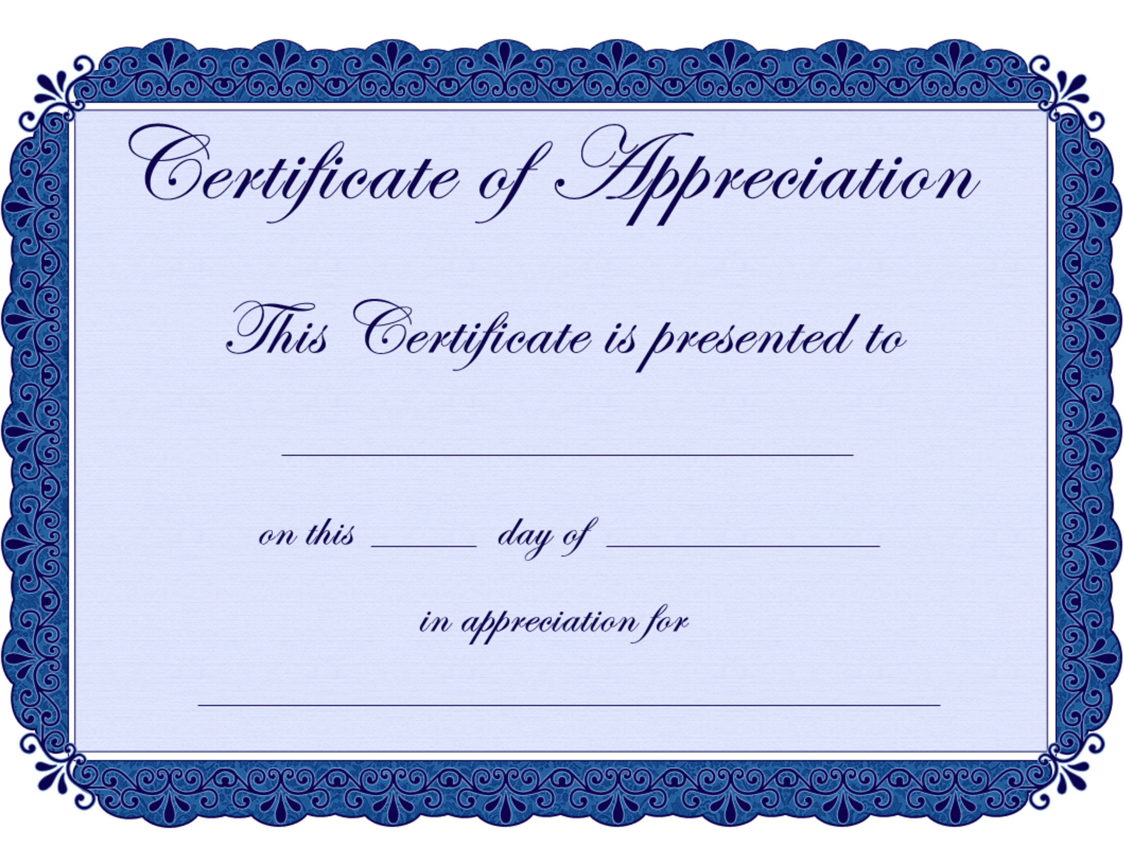 Free Printable Certificates Certificate Of Appreciation Intended For Printable Certificate Of Recognition Templates Free