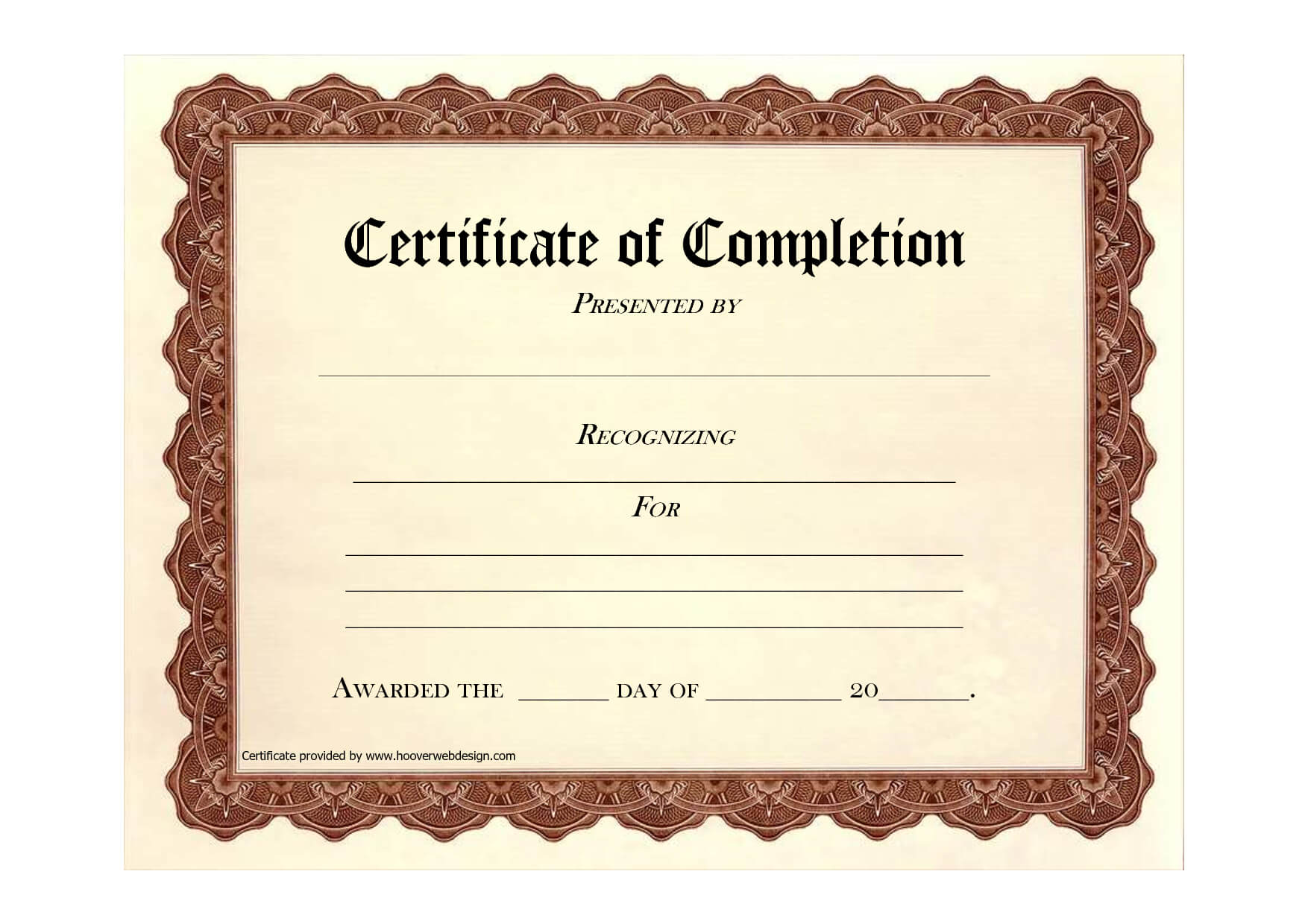 Free Printable Certificates | Certificate Templates In Certificate Of Completion Free Template Word