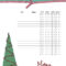 Free Printable Christmas Gift List Template intended for Christmas Card List Template