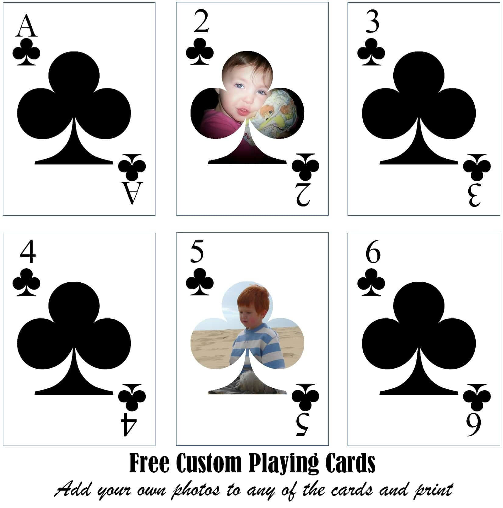Free Printable Custom Playing Cards | Add Your Photo And/or Text Inside Free Printable Playing Cards Template